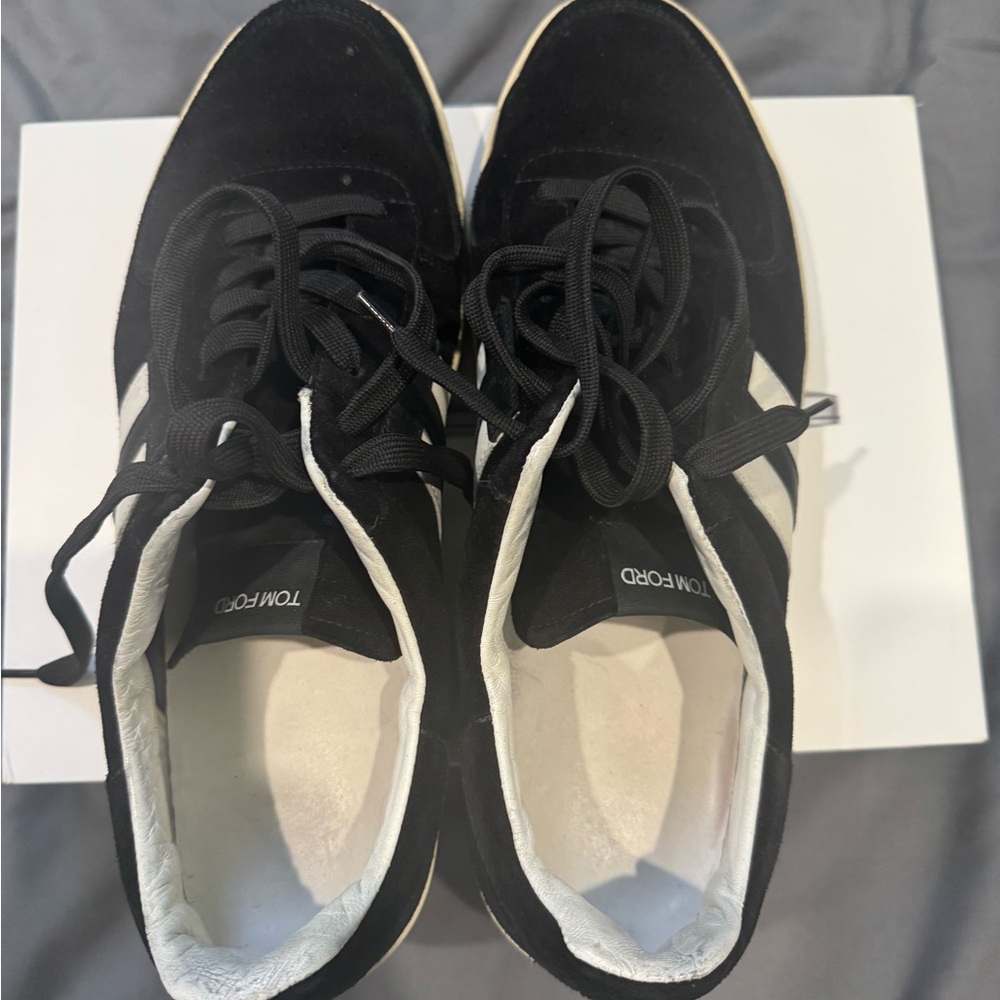 Tom Ford Men's Black and White Sneakers. classic Tom Ford in fair condition